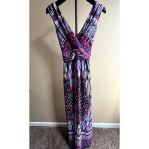 Rabbit Rabbit Rabbit Maxi Dress Womens 16 Purple‎ V-Neck Sleeveless Back Zip